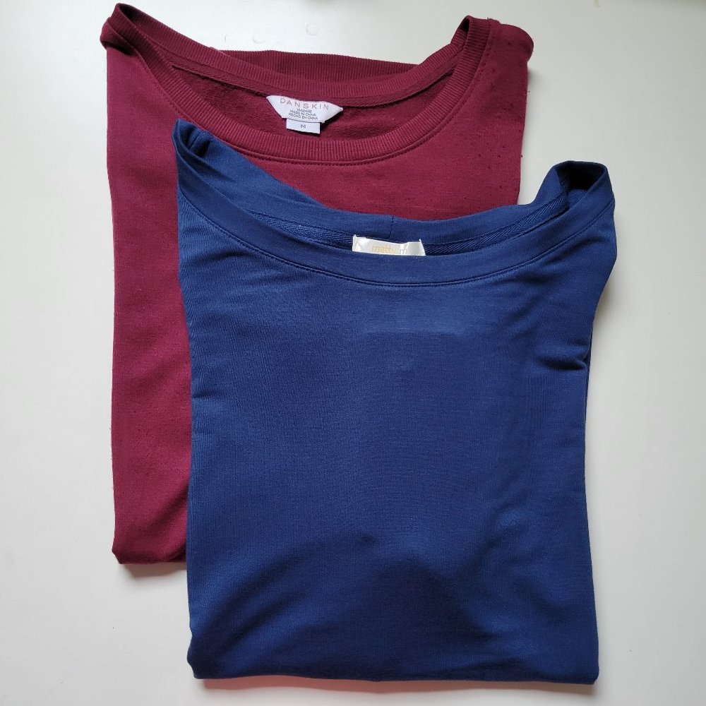 Set of Two Short Sleeved Knit Shirts (Danskin & Matty M)